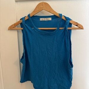 We The Free Blue Crop Top